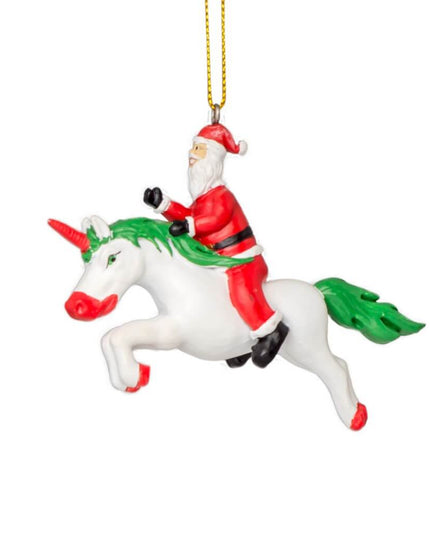 Santa Unicorn Christmas Tree Ornament