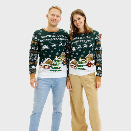 Suéter Iluminado de Santa Claus Está Viniendo a la Ciudad