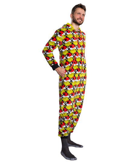 Mono de Pijama con Sombrero de Santa Grinch para Hombres y Mujeres