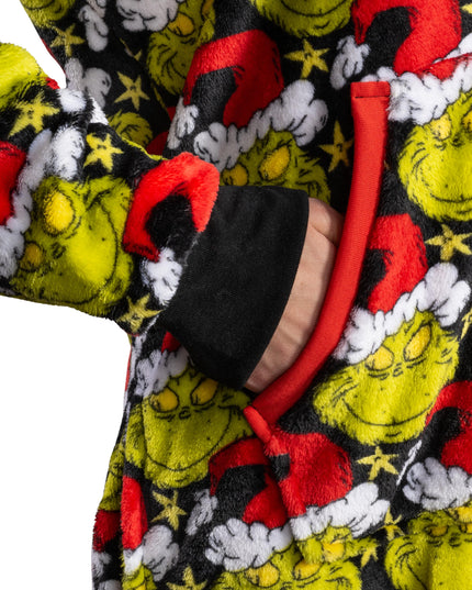 Grinch with Santa Hat Pajama Jumpsuit for Men and Women