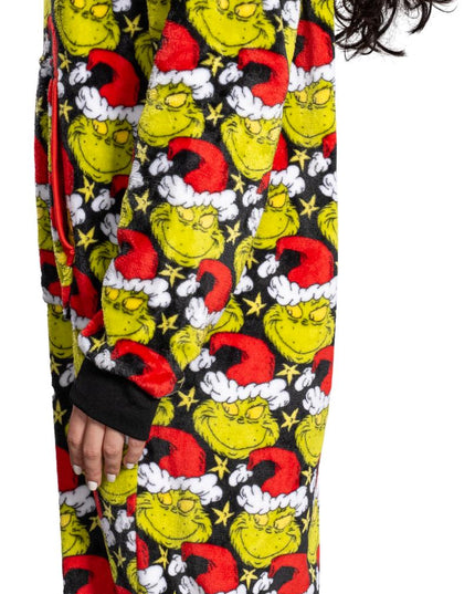 Mono de Pijama con Sombrero de Santa Grinch para Hombres y Mujeres