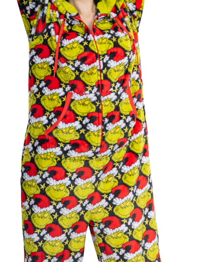 Mono de Pijama con Sombrero de Santa Grinch para Hombres y Mujeres