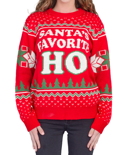 Santa's Favorite Ugly Christmas Sweater with Lights