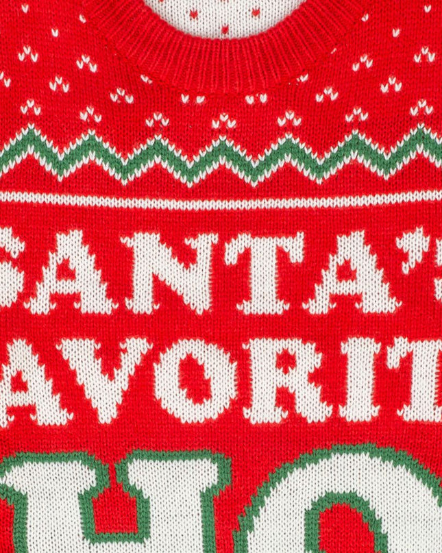 Santa's Favorite Ugly Christmas Sweater with Lights