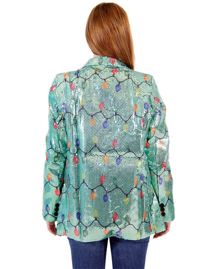 Blazer navideño feo con luces de Navidad para mujeres