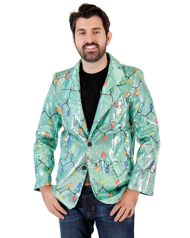 Sequin Christmas Lights Blazer Jacket