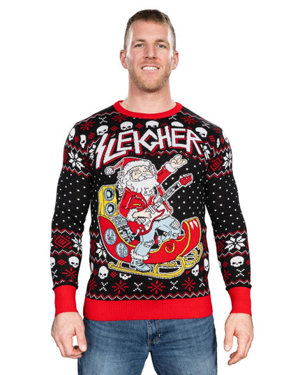 Rock and Roll Julemand Guitar Sleigh Grimme Sweater