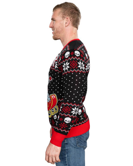 Rock and Roll Santa Claus Guitar Sleigher Ugly Sweater