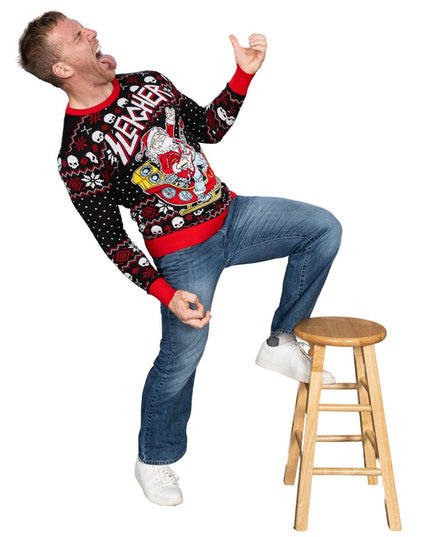 Rock and Roll Santa Claus Guitar Sleigher Ugly Sweater