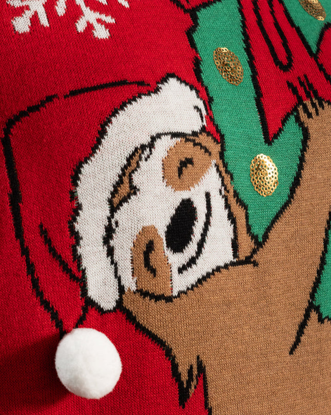 Hanging Sloth on Christmas Ornament Wreath Ugly Sweater