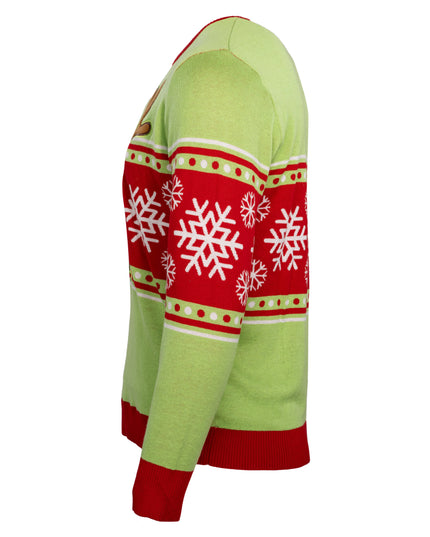 Spongebob LED Reindeer Nose Ugly Christmas Sweater
