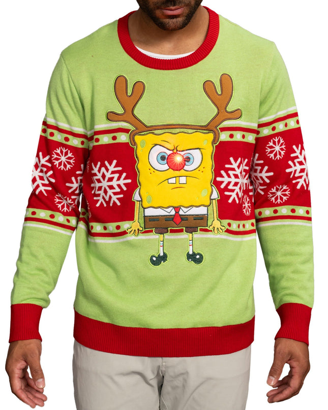 Spongebob LED Reindeer Nose Sweater