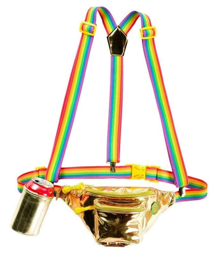The Gold Rainbow Fanny Pack and Suspenders