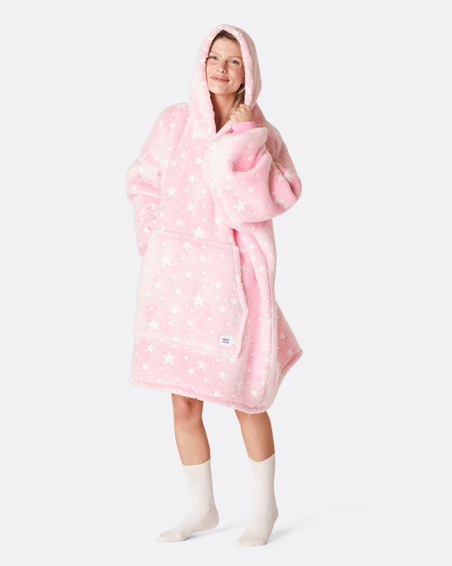 Glødende Stjerner Pink HappyHoodie