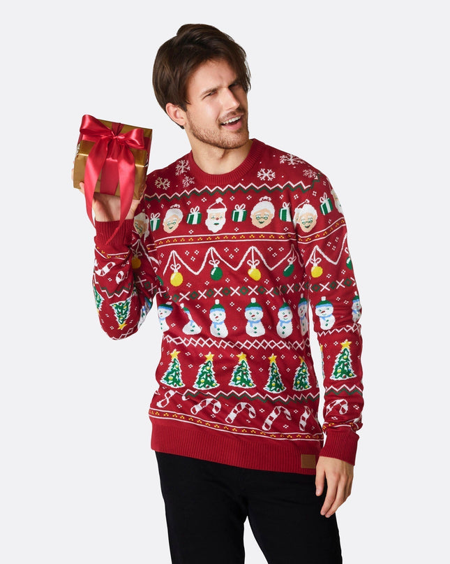 Striped Red Men's Christmas Sweater