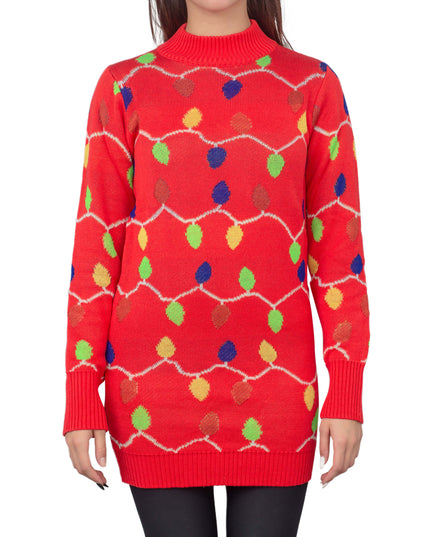 String Lights Women's Ugly Christmas Sweater Dress