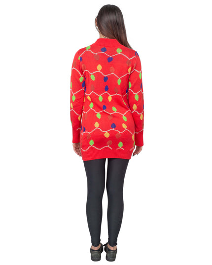 String Lights Women's Ugly Christmas Sweater Dress