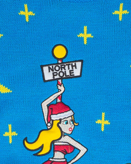 Suéter navideño feo de poste de stripper