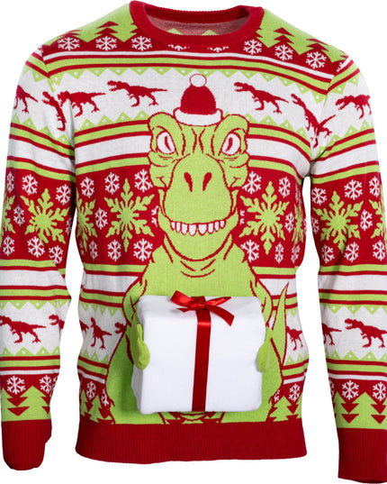 T-Rex Julemand Hat 3D Flappy Sweater