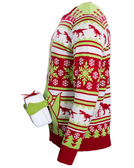 T-Rex Julemand Hat 3D Flappy Sweater