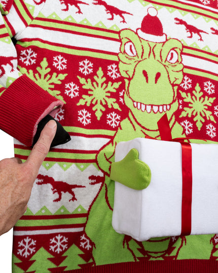 T-Rex Julemand Hat 3D Flappy Sweater