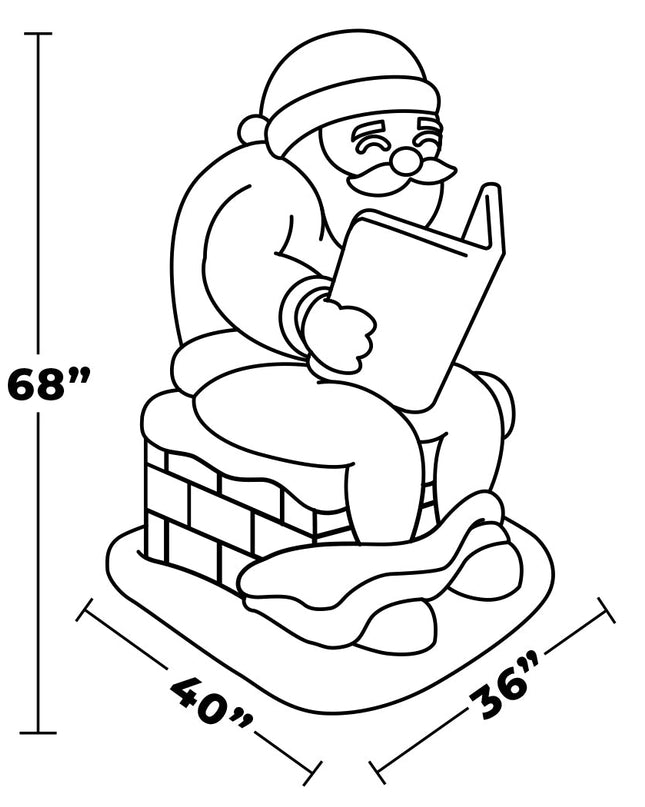 Santa's Log on the Fire Christmas Inflatable Decoration
