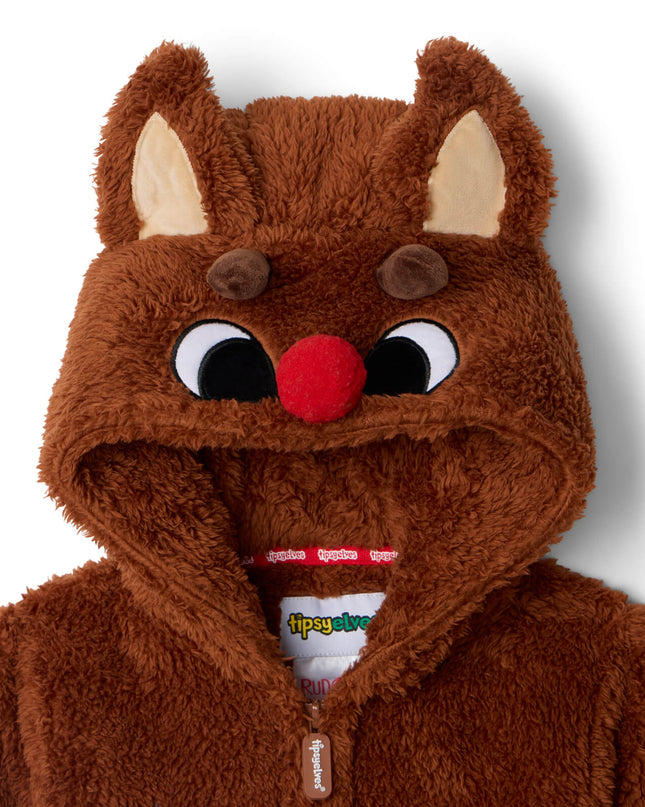 Toddler Boy's Rudolph Sherpa Jumpsuit