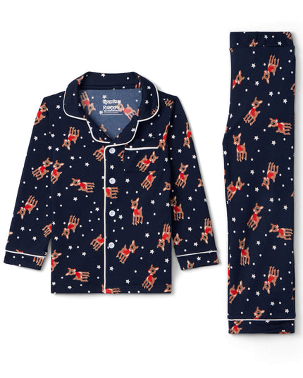 Toddler Boy's Rudolph Lapel Pajama Set