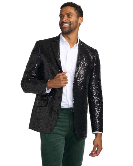 Men's Black Sequin Blazer