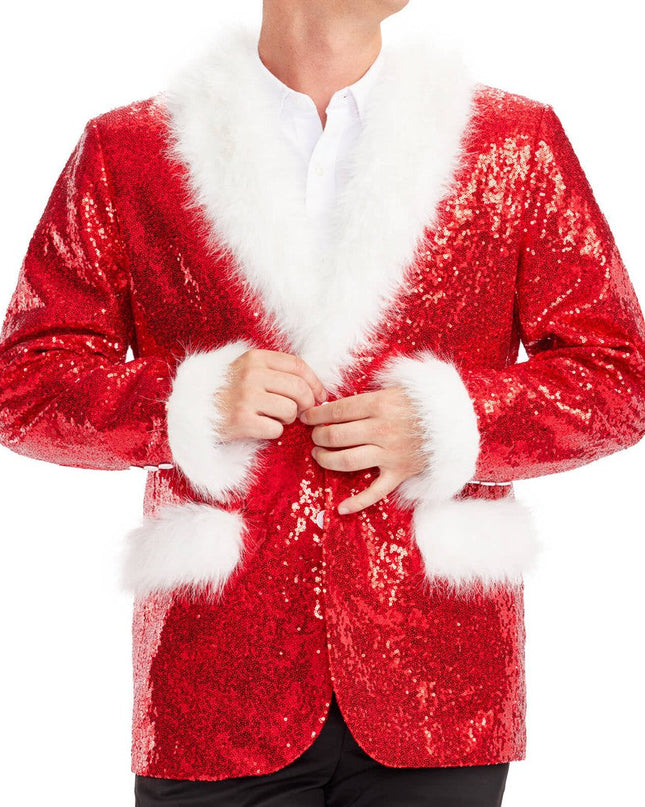 Men's Red Sequin Santa Blazer