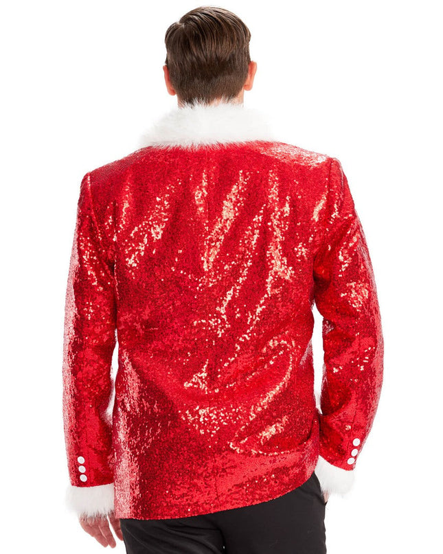 Men's Red Sequin Santa Blazer