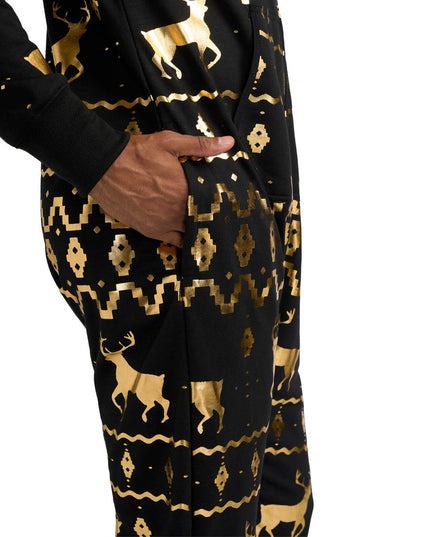 Men's Gold Foil Fair Isle Reindeer Jumpsuit