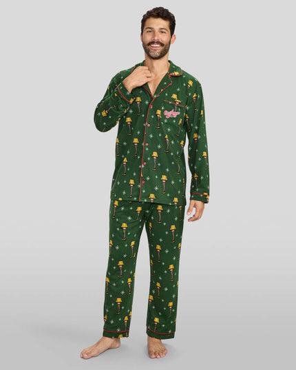 Herre Julehistorie Benlampe Slips Pyjamas Sæt