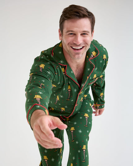 Herre Julehistorie Benlampe Slips Pyjamas Sæt
