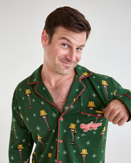 Herre Julehistorie Benlampe Slips Pyjamas Sæt