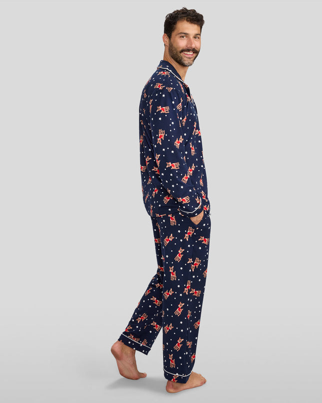 Men's Rudolph Lapel Pajama Set