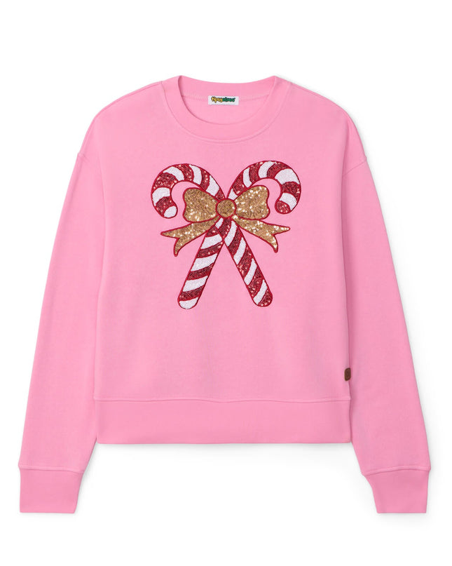 Kvinders Pink Paillet Slikkepind Sweatshirt