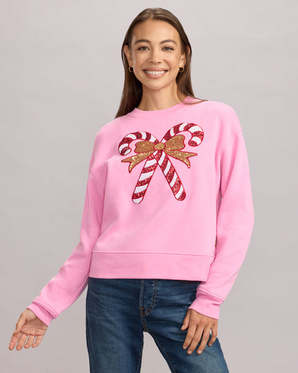 Kvinders Pink Paillet Slikkepind Sweatshirt