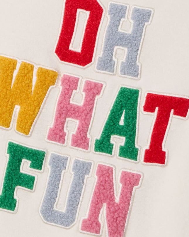 Kvinders Åh Hvor Sjovt Patch Bogstav Sweatshirt