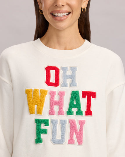 Women's Oh What Fun Patch Letter Sweatshirt