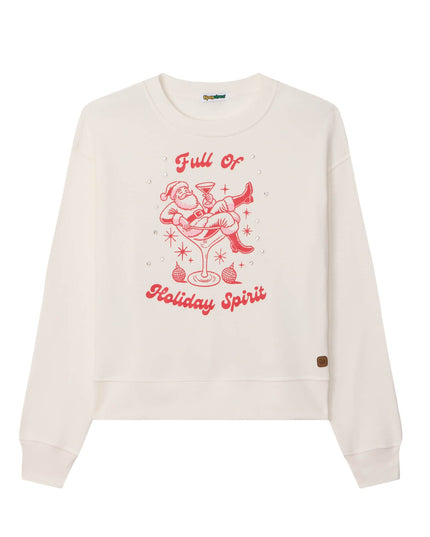 Kvinders Full of Holiday Spirit Rhinestone Pyntet Sweatshirt
