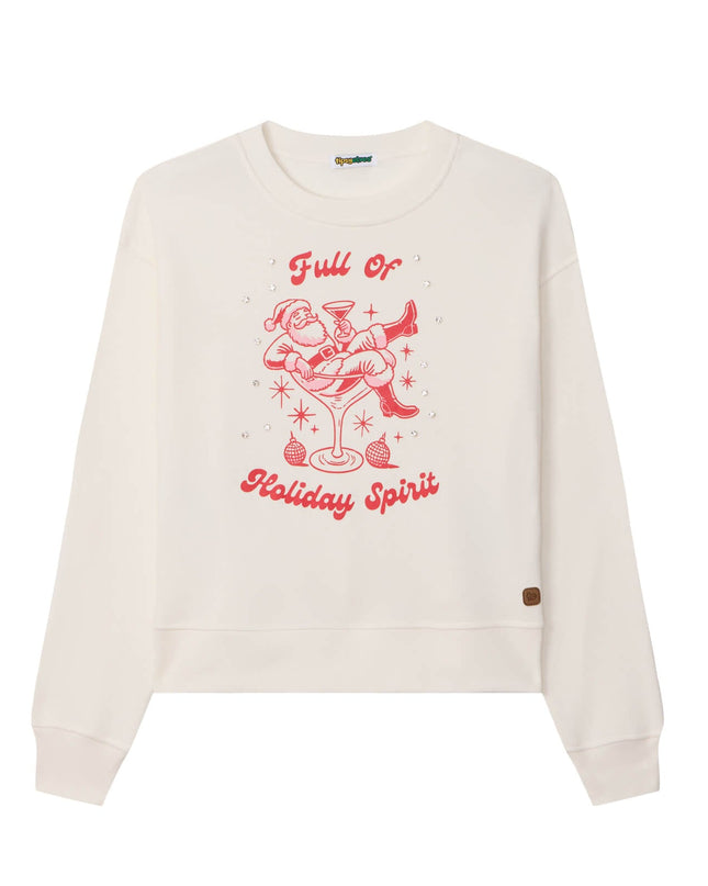 Kvinders Full of Holiday Spirit Rhinestone Pyntet Sweatshirt