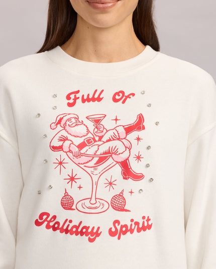 Kvinders Full of Holiday Spirit Rhinestone Pyntet Sweatshirt