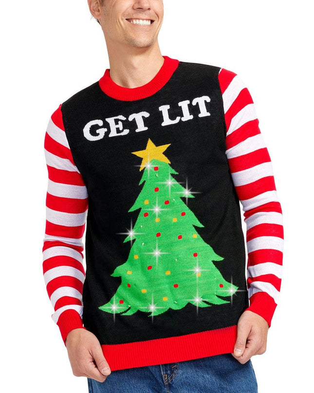 Men's Get Lit Light Up Ugly Christmas Sweater