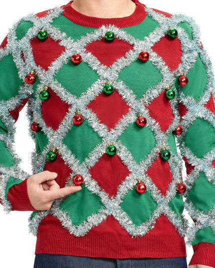 Men's Tacky Tinsel Ugly Christmas Sweater