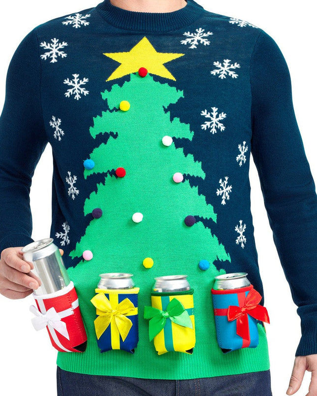 Men's Christmas Tree with Beer Holsters Ugly Christmas Sweater