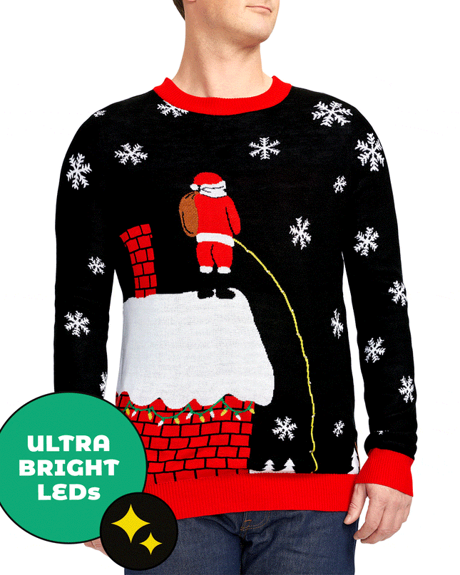 Mænds Lækende Tag Lysende Grim Jule Sweater