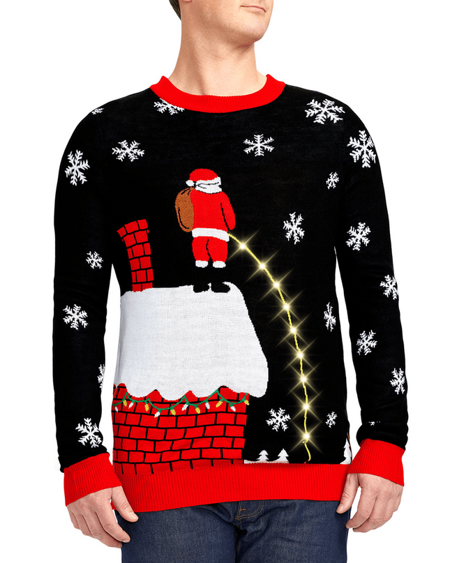 Mænds Lækende Tag Lysende Grim Jule Sweater