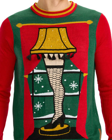 Men's Christmas Story Leg Lamp Light Up Ugly Christmas Sweater