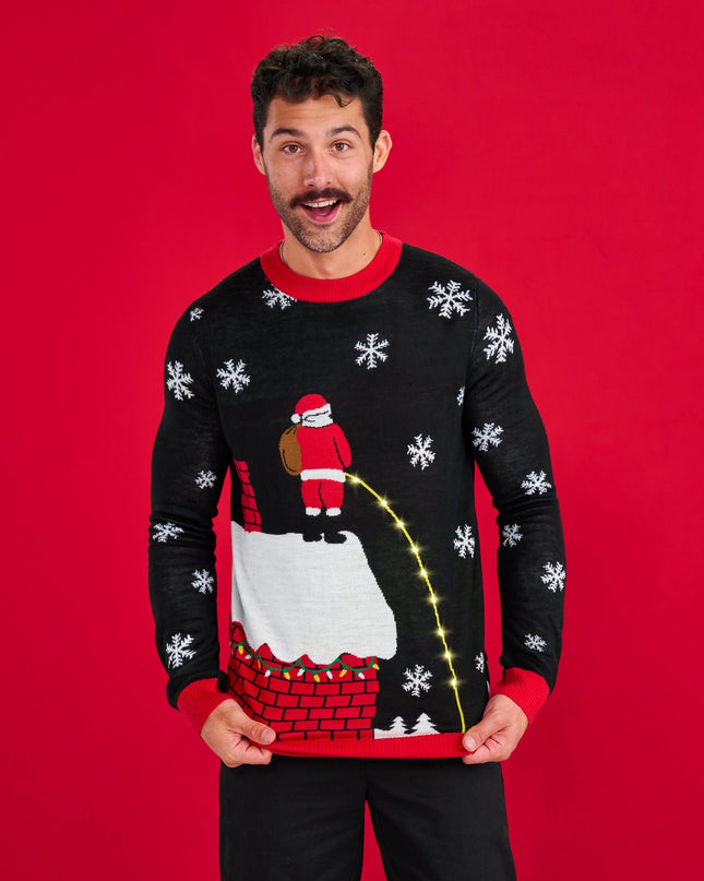 Mænds Lækende Tag Lysende Grim Jule Sweater